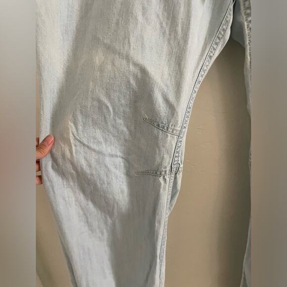 Free People Pants Women's Medium High Waisted Light Blue Joggers Ankle Ties - Picture 5 of 11